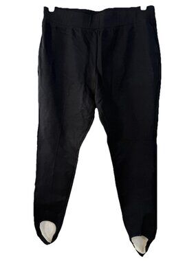 Chico's Sz 2 Short Large  (32x25) Knit Ponte Stirrup Pants Black EUC